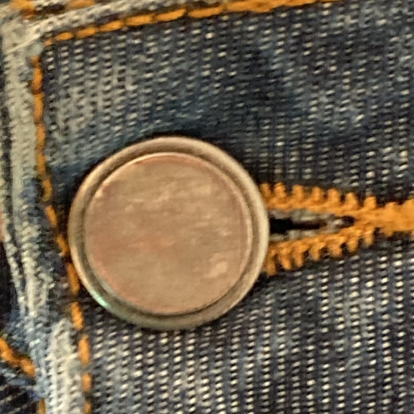 Preloved Made in Italy Blue Mid Cropped Wide Leg Jeans Size 42 - Authentic - Picture 9 of 14